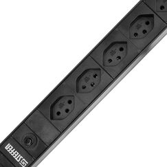 Steffen 50 00036 Verlängerungskabel 3 m 8 AC-Ausgänge Drinnen Schwarz, Silber