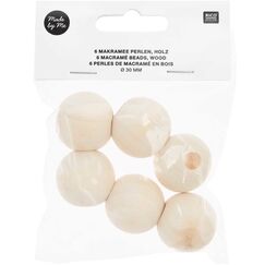 Rico Design 500213 Perle Runde Perle Holz Natürlich/Natur 6 Stück(e)