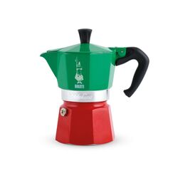 Bialetti 0005650 Manuelle Kaffeemaschine Mokka-Kanne Grün, Rot, Silber