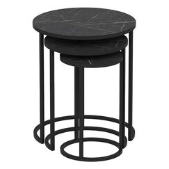 Woody Fashion 506MNR1233 Beistelltisch Geschachtelter Tisch Rundform