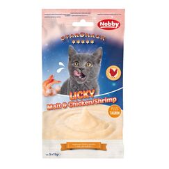 Nobby 50921 Hunde-/Katzenleckerli Katze Leckerli Huhn, Malz, Garnele 15 g