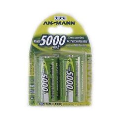 Ansmann Blister 2 X Akku NiMH Mono/D 5000 mAh D / HR20 Nickel-Metallhydrid (NiMH)