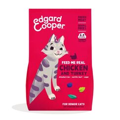 Edgard & Cooper Fresh Chicken and Turkey Katzen-Trockenfutter 2 kg Senior Huhn, Türkei