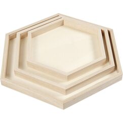 Creativ Company Holztabletts, D: 21+26+31 cm, Kaiserbaum, 3Stck.