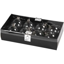 Creativ Company 55942 Christbaumschmuck Kugel-Weihnachtsschmuck Glas Transparent 8 Stück(e)