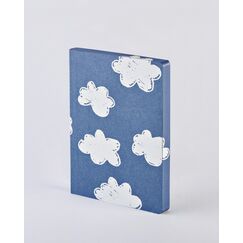 nuuna Graphic L Notizbuch 256 Blätter Weiß, Blau, Farbe: Weiß, Blau