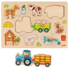 Goki 57468 Puzzle Kontur-Puzzle 9 Stück(e) Bauernhof