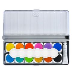 Eberhard Faber 578312 Farbe auf Wasserbasis Schwarz, Blau, Braun, Grün, Orange, Pink, Rot, Türkis, Violett, Gelb Palette 12 Stück(e)