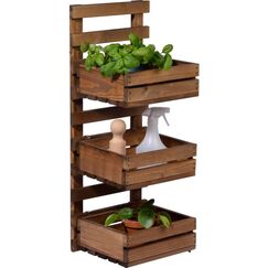 Dobar 58388FSCE Blumenkübel Draußen Vertikale Pflanzmaschine Wand-montiert Pinienwald Braun