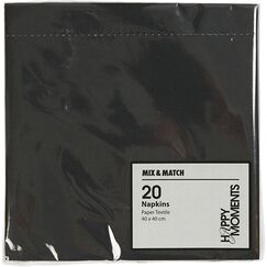 Creativ Company 598002 Serviette 20 Stück(e) Schwarz Textil
