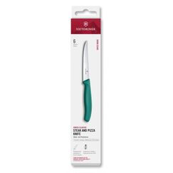 Victorinox Classic Steak/Pizzamesser grün S Set 6tgl, 11cm, Wellenschliff
