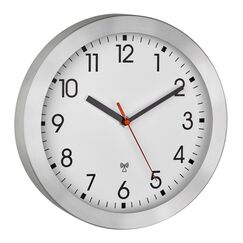 TFA-Dostmann 60.3546.02 Wand- /Tischuhr Quarzuhr Rund Aluminium, Weiß