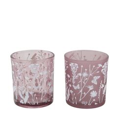 CHALET 600-120780 Kerzenständer Glas Pink