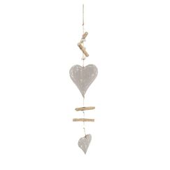 CHALET 600-42921-080 Christbaumschmuck Herz-Weihnachtsschmuck Holz Holz, Grau 1 Stück(e)