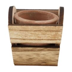 CHALET 600-54520-365 Blumenkübel Pflanzgefäß Freistehend Holz, Braun