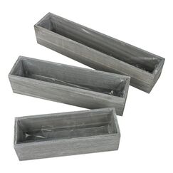CHALET 601-83309.030 Blumenkübel Pflanzgefäß Freistehend Holz Holz, Grau