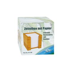 Wedo Zettelbox Bambus mit Papier