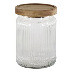 Chic Antique 61099600 Glas Rund Glas, Silikon, Akazienholz Transparent, Holz