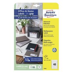 Avery 6126 selbstklebendes Etikett Rechteck Permanent Weiß 400 Stück(e)