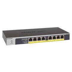 NETGEAR GS108LP Unmanaged Gigabit Ethernet (10/100/1000) Power over Ethernet (PoE) 1U Schwarz, Grau