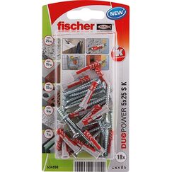 Fischer 534996 Schraubanker/Dübel 18 Stück(e) Schrauben- und Ankersatz 25 mm