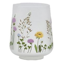CHALET 650-364015 Kerzenständer Glas Weiß