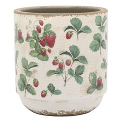 Chic Antique 65104319 Blumenkübel Drinnen/Draußen Tischübertopf Freistehend Keramik Mehrfarbig, Cremefarben