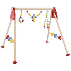 Goki 65319 Baby Erlebnisdecke & Spielmatte Holz Mehrfarbig Baby-Turnhalle