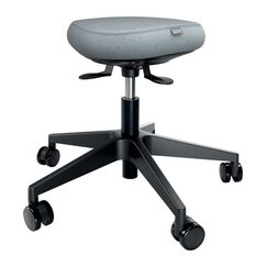 Leitz 65770095 Sattelstuhl Gepolsterter Sitz Grau Schaum Schwarz Lenkrollen Metall