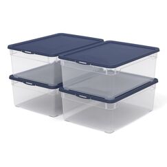 Rotho 6653306250WS Aufbewahrungsbox Rechteckig Polypropylen (PP) Blau, Transparent