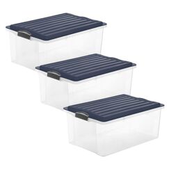 Rotho 6672306250WS Aufbewahrungsbox Rechteckig Polypropylen (PP) Blau, Transparent