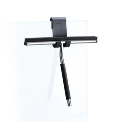 Blomus 68846 Dusch-Abstreifgummis Duschrakel mit Einzelklinge Schwarz, Edelstahl
