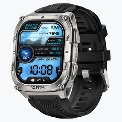 Kospet Smartwatch Tank M4 Silber 20 MIL- STD-810H, GPS, 10ATM Tauchuhr