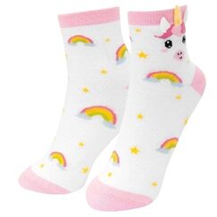 Sheepworld Einhorn Weiblich Footie-Socken Rot, Rose, Weiß, Gelb 4 Paar(e)