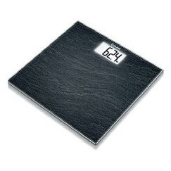 Beurer Personenwaage Glas GS03 Slate weisse LCD-Anzeige, Sicherheitsglas