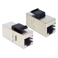 DeLOCK 86204 Kabeladapter RJ45 Schwarz, Silber