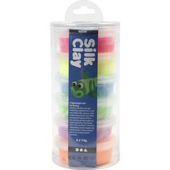 Creativ Company 79140 Töpferei-/ Modellier-Material Modellierton 14 g Blau, Grün, Orange, Pink, Violett, Gelb 6 Stück(e)