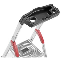 Hailo L60 Stufenleiter Aluminium, Schwarz, Rot