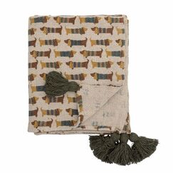 Bloomingville 82058139 Überwurfdecke 160 x 130 cm Baumwolle Braun
