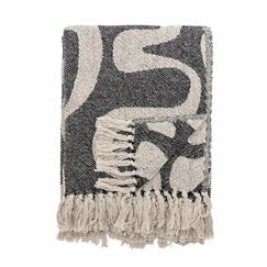 Bloomingville 82066532 Überwurfdecke 130 x 160 cm Acryl, Baumwolle, Polyester, Viskose, Wolle Schwarz