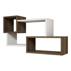 Woody Fashion 835PUQ1602 Regal Galerie-Regal Wandverteiler Partikelbord Schwarz, Weiß