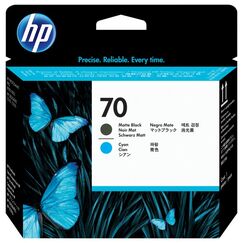 HP 70 Mattschwarz und Cyan Druckkopf