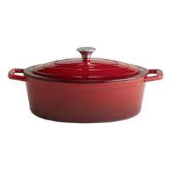 APS-Germany 88308 Bräter 5 l Eisenguss, Edelstahl, Farbe: Rot