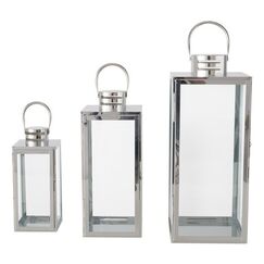 Boltze Caruso Laterne Kerze Silber, Transparent