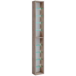 VCM Morgenthaler Regal Rasato XL Modulares Regal Freistehend Gehärtetes Glas, Holz Transparent, Holz, Farbe: Transparent, Holz