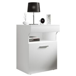 VCM Morgenthaler Sleepal M Nachttisch Schwarz, Holz, Farbe: Weiß