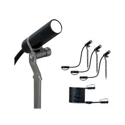 Paulmann Gartenspot 3X 2.5W 200lm 3000K IP65, 45°, 24V, Schwarz, Ausbau