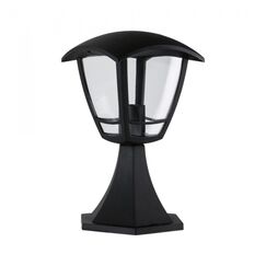 Paulmann Pollerleuchte Classic Curved IP44 max. 12W 230V Klar, Schwarz E27 Kunststoff