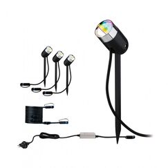 Paulmann Gartenspot SET RGBW 3x4W 170lm IP44,Netzteil IP55, 40°, 24V, inkl. ZigBee