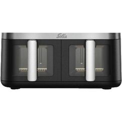 Solis Air Fry Duo Doppel 7,5 l Eigenständig Heißluftfritteuse Silber, Schwarz